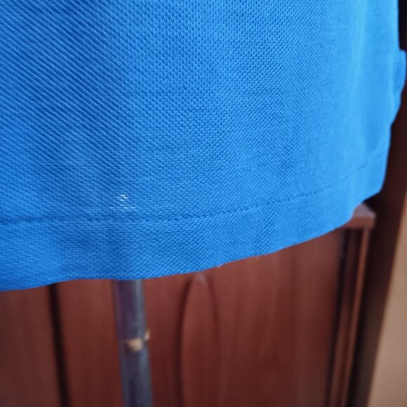 Vintage Mens Polo Shirt LARGE 80's CHAMPION KNIT EMBROIDERED SEMINARY BLUE GOLF - Picture 4 of 9